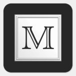 Monogramme fait sur commande imprimé. Gris noir et Adhésifs