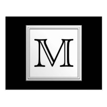 Monogramme fait sur commande imprimé. Gris noir et Cartes Postales