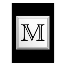 Monogramme fait sur commande imprimé. Gris noir et Modèle De Carte De Visite