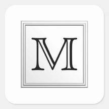 Monogramme fait sur commande imprimé. Noir et blan Adhésif