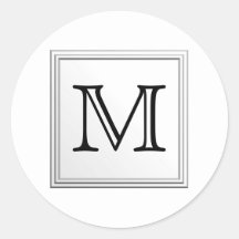 Monogramme fait sur commande imprimé. Noir et blan Adhésifs