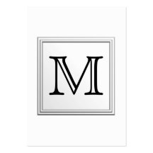 Monogramme fait sur commande imprimé. Noir et blan Modèle De Carte De Visite