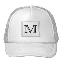 Monogramme fait sur commande imprimé. Noir et blan Casquette