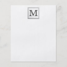 Monogramme fait sur commande imprimé. Noir et blan Prospectus En Couleur