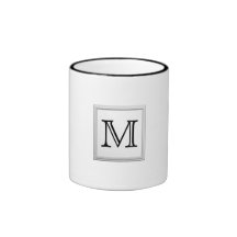 Monogramme fait sur commande imprimé. Noir et blan Mugs