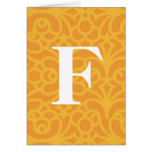 Monogramme floral fleuri - lettre F Carte