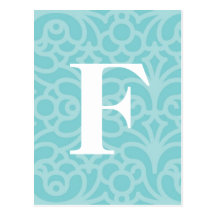 Monogramme floral fleuri - lettre F Cartes Postales