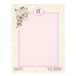 Monogramme floral - personnaliser en-tête de lettre customisable