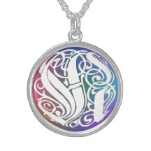 Monogramme initial" collier fantaisie gothique "bl