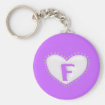 Monogramme Keychain de coeur Porte-clefs