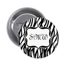 Monogramme noir/blanc génial de zèbre pin's