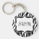 Monogramme noir/blanc génial de zèbre porte-clefs
