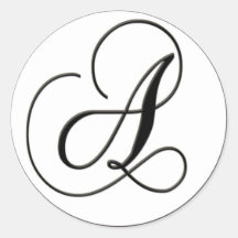 Monogramme noir et blanc élégant - A Autocollants