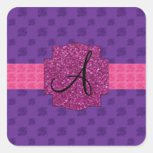 Monogramme pourpre de roses autocollants