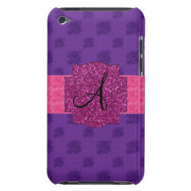 Monogramme pourpre de roses coque iPod touch 