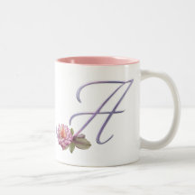 Monogramme rose A de roses Tasses À Café