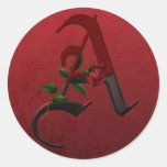 Monogramme rose gothique A Autocollants