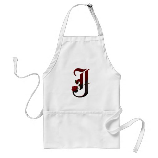 Monogramme rose gothique J Tablier