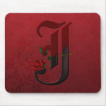 Monogramme rose gothique J Tapis De Souris