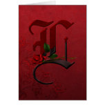 Monogramme rose gothique K Cartes De Vœux