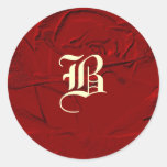 Monogramme sculpté de rose rouge de sembler autocollants