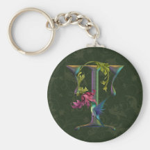Monogramme T de colibri Porte-clefs