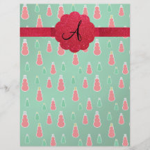 Monogramme vert de bonhomme de neige prospectus en couleur