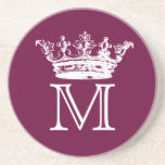 Monogramme vintage de couronne dessous de verres