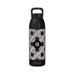 Monogrammed Baseball Pattern  Water Bottle