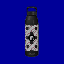 Monogrammed Baseball Pattern  Water Bottle water bottles