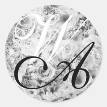 Monogrammed Black and White Sticker