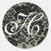 Monogrammed Black and White Sticker