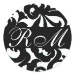 Monogrammed Black White Sticker