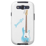 Monogrammed Chic Electric Guitar Sky Blue Stripes Samsung Galaxy SIII Covers