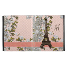 Monogrammed Eiffel Tower iPad Folio Case Cover