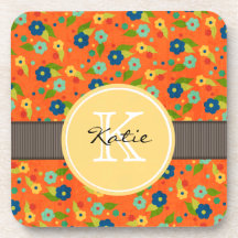 Monogrammed Flower Coaster