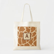 Monogrammed Giraffe Tote Bag