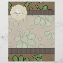 Monogrammed Green Flower Flyer Design