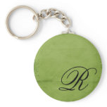 Monogrammed-green keychains