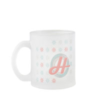 Monogrammed "H" Frosted Glass Mug