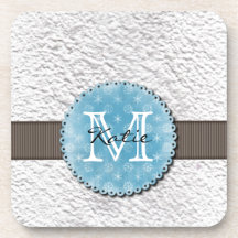 Monogrammed Handmade Paper Coaster
