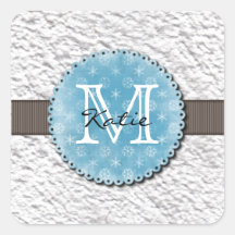 Monogrammed Handmade Paper Stickers