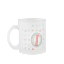 Monogrammed "I" Frosted Glass Mug
