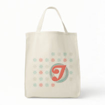 Monogrammed "J" Organic Grocery Tote Bag
