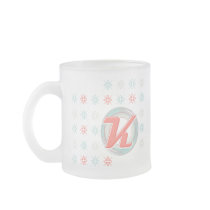 Monogrammed "K" Frosted Glass Mug