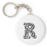 Monogrammed Letter R Initial keychains