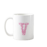 Monogrammed Letter V Initial mugs