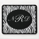 MONOGRAMMED-MOUSEPAD-ZEBRA STRIPE DESIGN