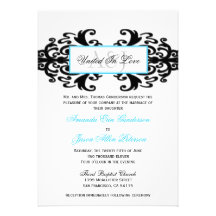 Monogrammed Ornamental Damask Wedding Invite