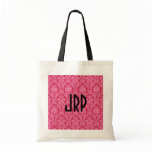 Monogrammed Pink Damask bags